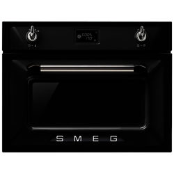 Smeg SF4920MCN Victoria Integrated Compact Combi Microwave Oven, Black